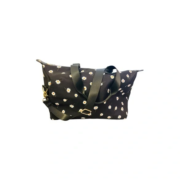 Alice + Olivia Black Daisy-Print Tote with Gold Hardware - Picture 1 of 4